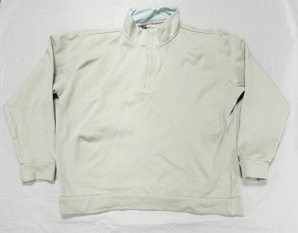 Onward Reserve Performance 1/4 Zip Pullover Mens Medium Cream Cotton